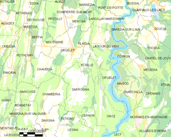 Map commune FR insee code 39397